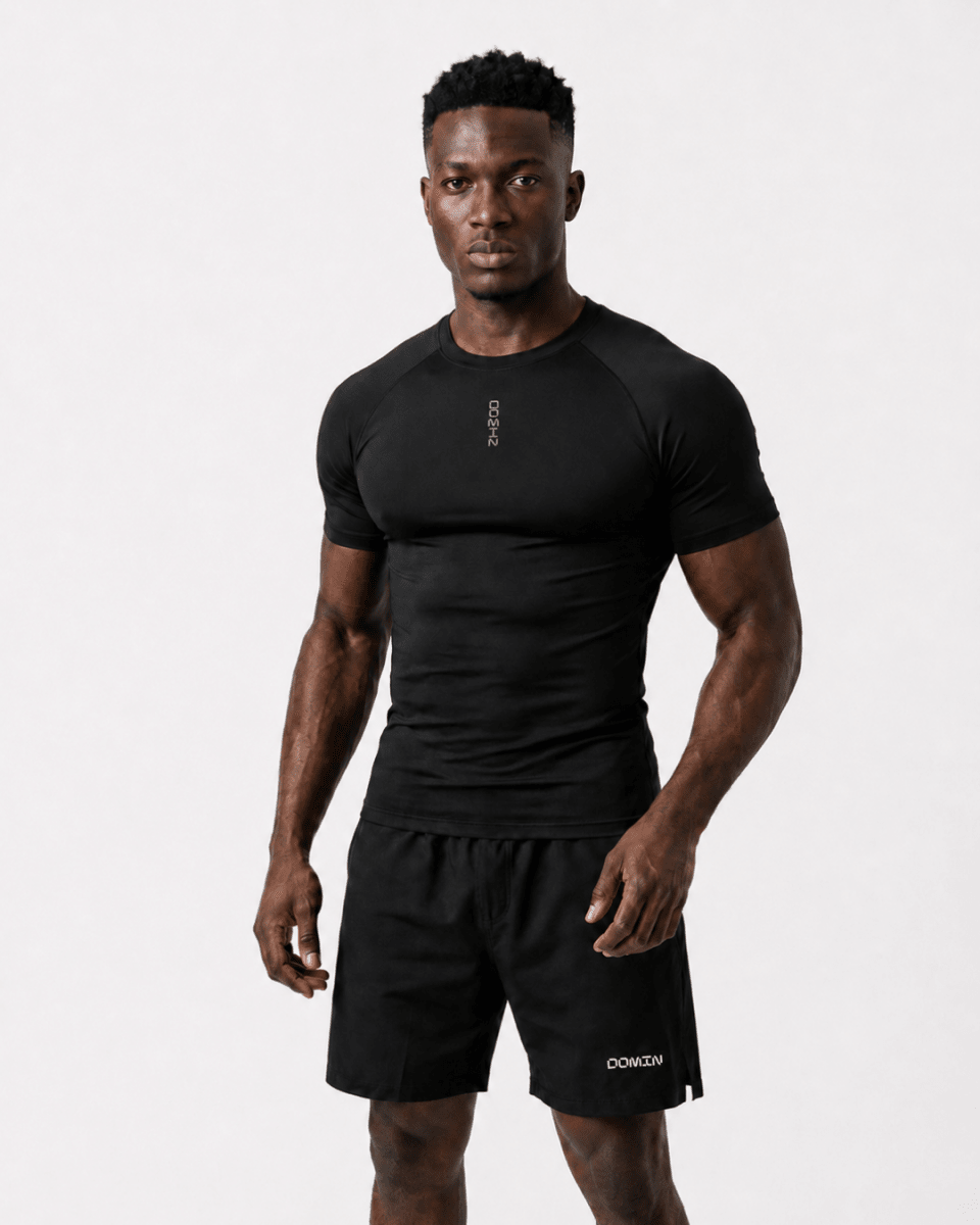 Midnight Blackout (Black tee + Black shorts)