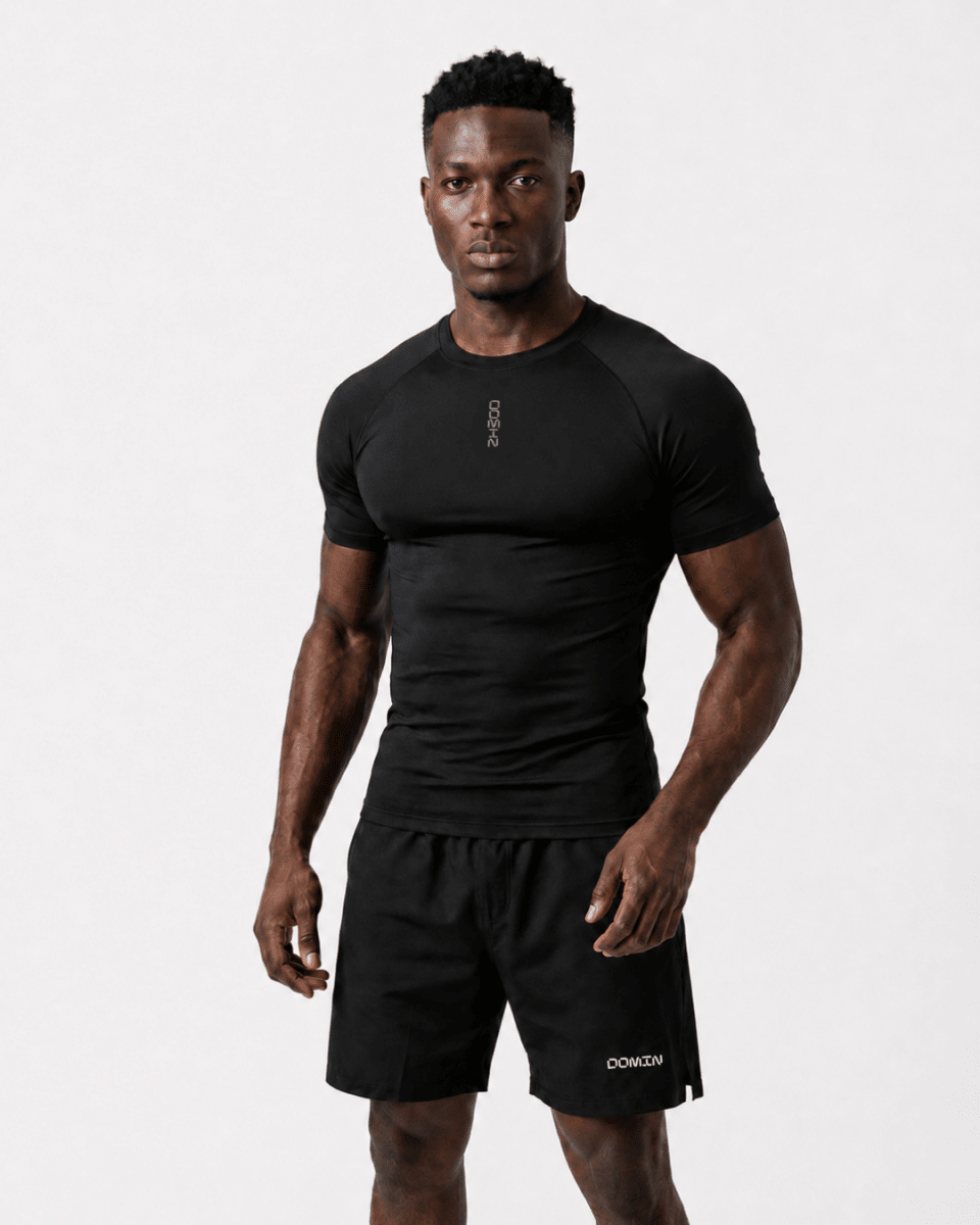 Black Domin Force Tee - Slim Fit