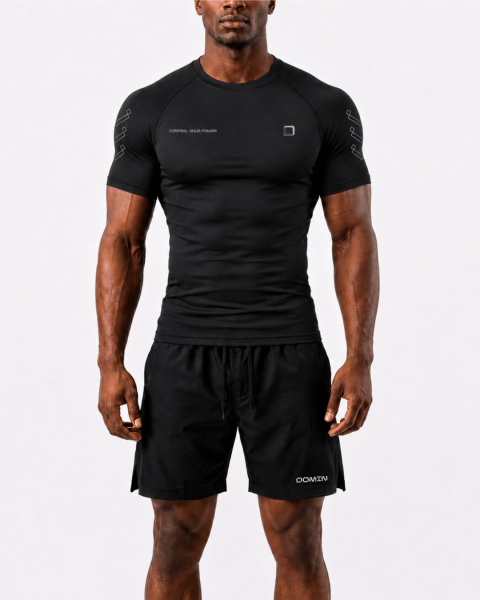 Black Domin Shadow Tee - Slim Fit