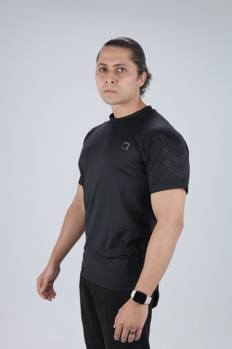 Black Domin Shadow Tee - Slim Fit