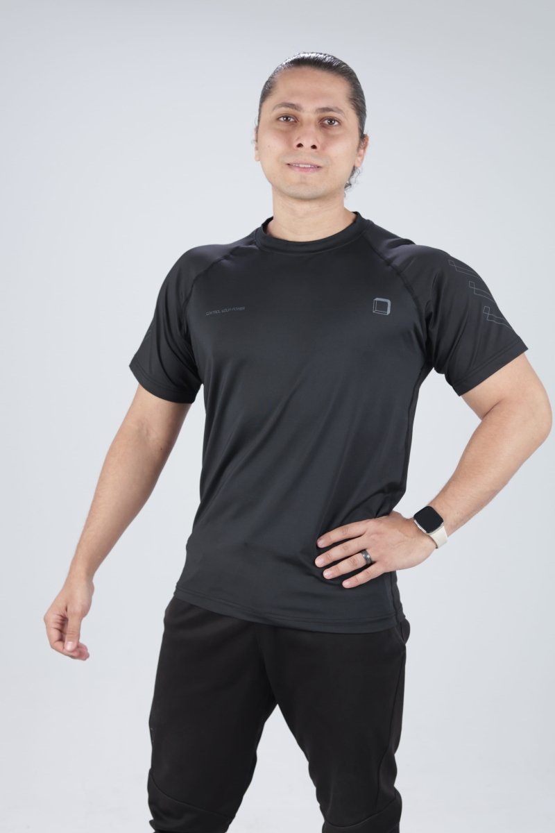 Black Domin Shadow Tee - Slim Fit
