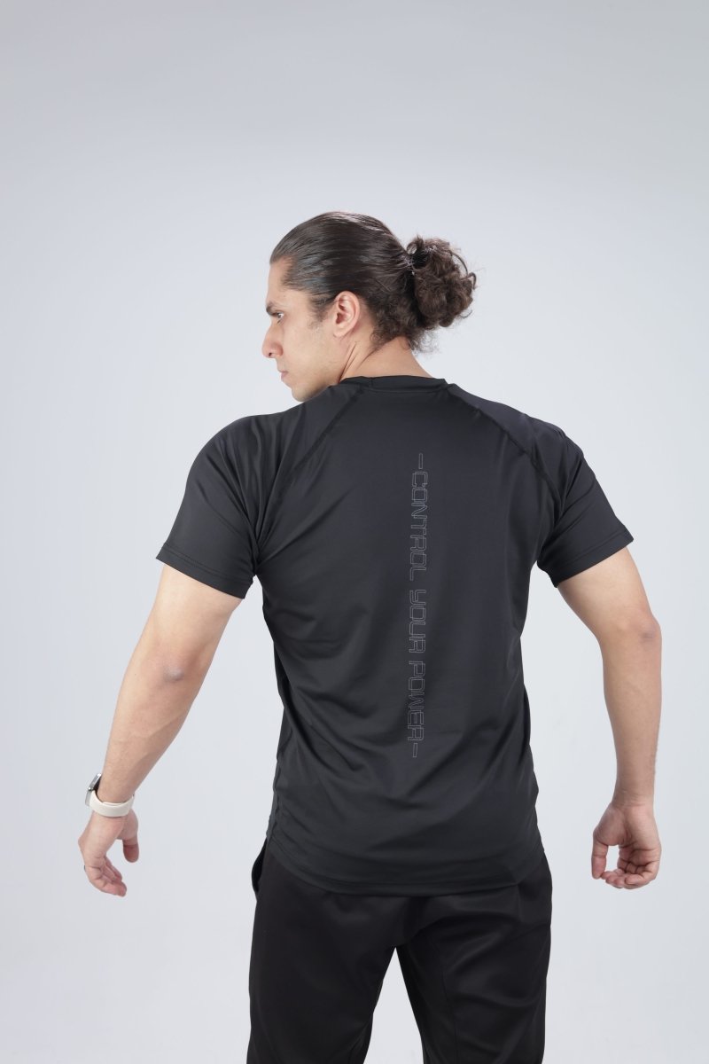 Black Domin Force Tee - Slim Fit