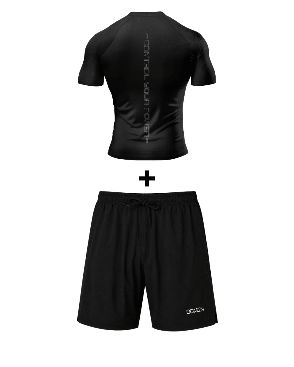 Midnight Blackout (Black tee + Black shorts)