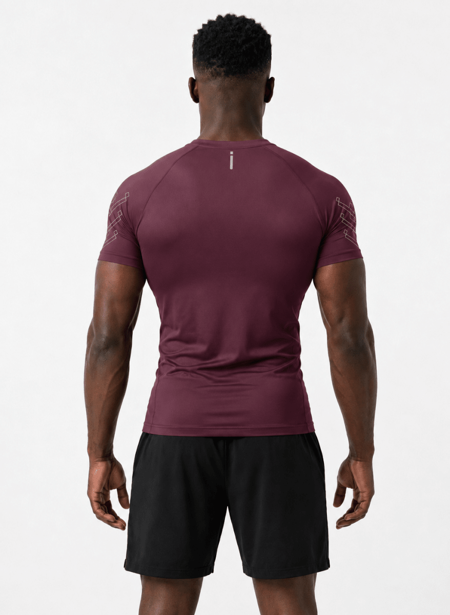 Burgundy Domin Shadow Tee - Slim Fit