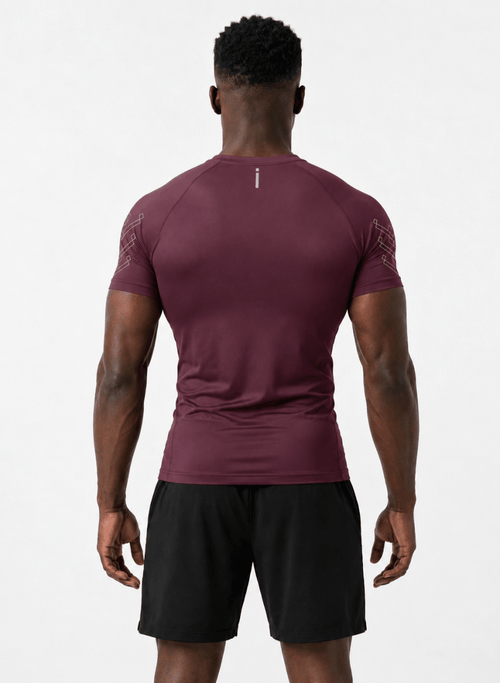 Burgundy Domin Shadow Tee - Slim Fit