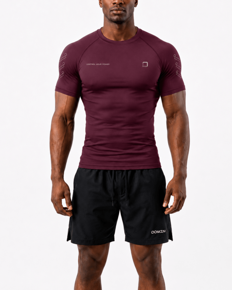 Burgundy Domin Shadow Tee - Slim Fit
