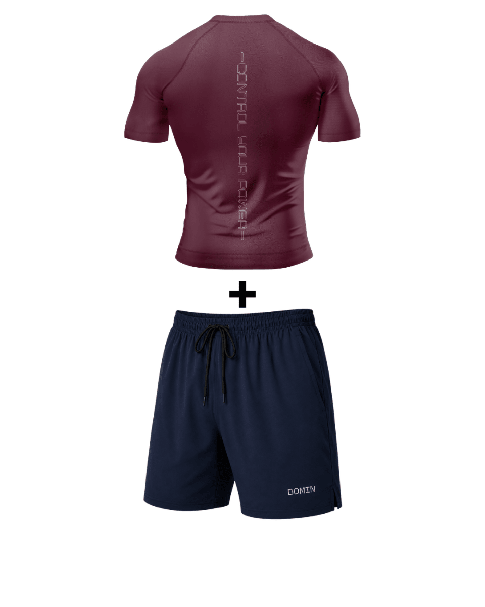 Royal Crush (Burgundy tee + Navy shorts)