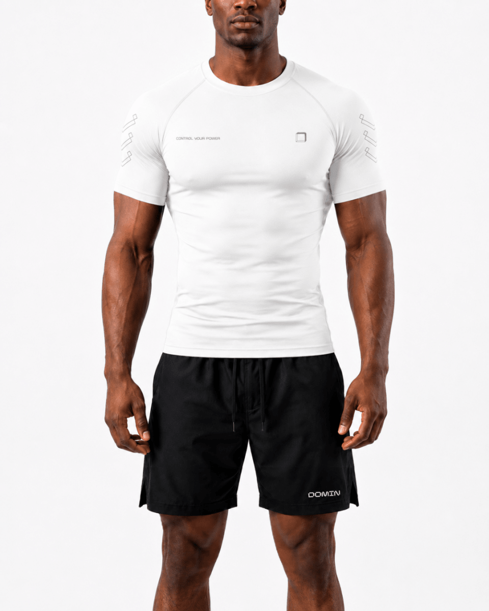White Domin Shadow Tee - Slim Fit
