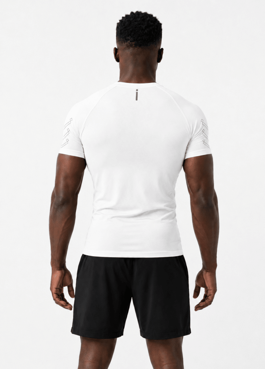White Domin Shadow Tee - Slim Fit