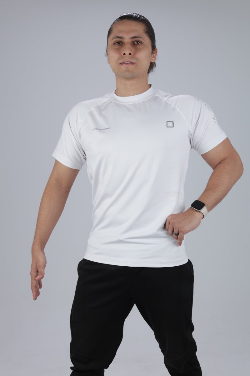 White Domin Shadow Tee - Slim Fit